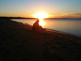 07/02/10 - The girls near Lake Superior at sunset