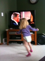 02/13/10 - Kaitlyn Dancing in front of the tv