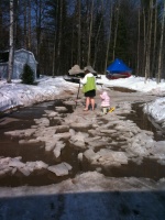 03/06/10 - K&K helping chip ice on the driveway