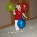 Happy with her balloons