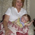Kaitlyn sleeping on Grandma's lap