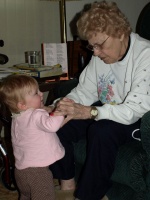 Another picture of Kaitlyn and Great Grandma
