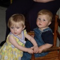 Walker and Kaitlyn playing with the rocking chair