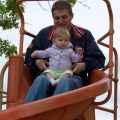 Dad and Kaitlyn at the top of the slide
