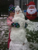 Kaitlyn and her "Snowgirl"