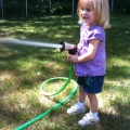 Watering the grass