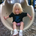 Kaitlyn coming down the slide