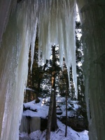 Looking out of the Eben Ice Cave