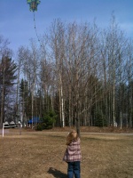 Kaitlyn flying a kite