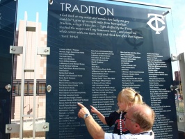 Kaitlyn and Grandpa at the Tradition Wall