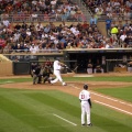 Mauer fouling a pitch off