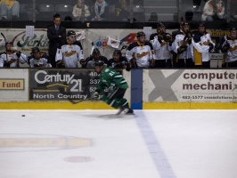 Frattin chasing the puck