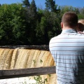Kaitlyn and Dad watching the falls