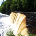 Water flowing over Tahquamenon Falls
