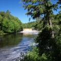 Calm river below the Tahquamenon Falls