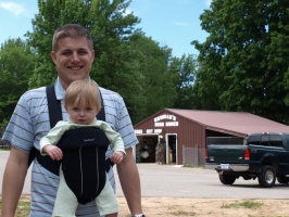 Kaitlyn and Dad leaving Oswald's Bear Ranch