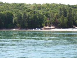 Small waterfall coming into Lake Superior