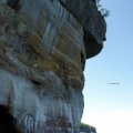 Below the rock cliffs at Pictured Rocks National Lakeshore