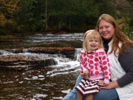 Kaitlyn and Kari in front of the Rapid River Falls 2