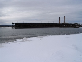 Dock near Presque Isle in the winter