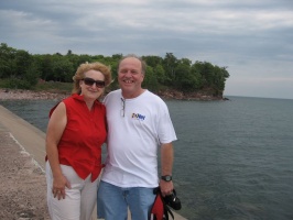 Mom and Dad on the Presque Isle breakwater