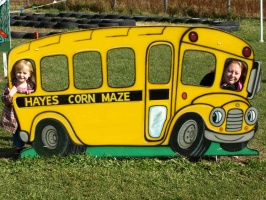 Riding the corn maze bus