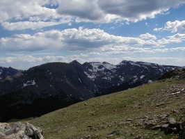 Snow covered peaks in Rocky Mountain National Park.