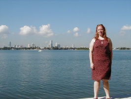 Kari with Miami in the background