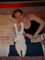 Kari and the towel Rabbit