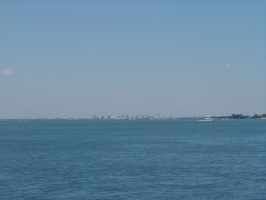 Looking back towards Miami from Key Biscayne, FL