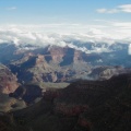 Sun highlighting the Grand Canyon