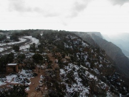 Snow on the edge of the Grand Canyon