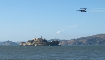 Blue Angels approaching Alcatraz