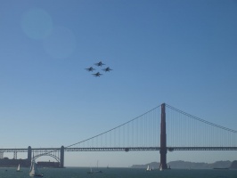 Blue Angels over the Golden Gate Bridge