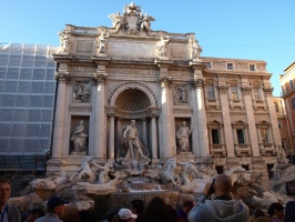 Crowd at Trevi Fountain