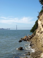 Golden Gate Bridge from base of Alcatraz Island