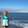 Kaitlyn and a foggy Golden Gate Bridge