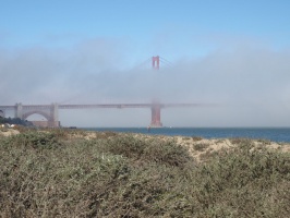 Fog moving across the Golden Gate Bridge