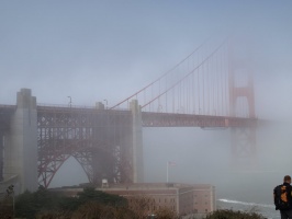A foggy Golden Gate Bridge