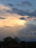 Thunderstorm Anvil being lit up