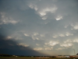 Mammatus and shadow from nearing storm