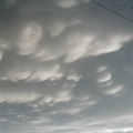 Mammatus clouds above of the airport.