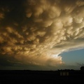 Looking at backside of thunderstorm with burnt mammatus.