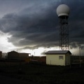 Sky darkening as the storm nears the radar