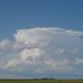 Large developing thunderstorm about 50 miles north from where the picture was taken. Bowman, ND airport.