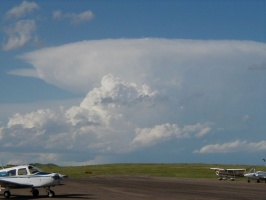 Mature thunderstorm with new development to the southwest