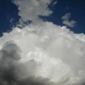 Looking up a towering cumulus