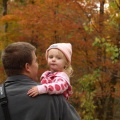 Kaitlyn and Dad walking through the woods